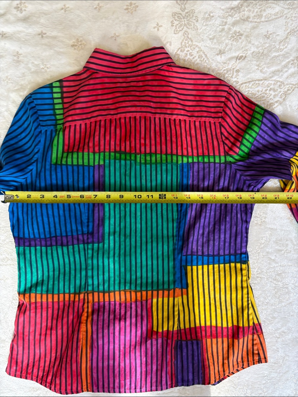 Faconnable Multicolor Geometric Stripe Button-Up - Picture 4 of 10